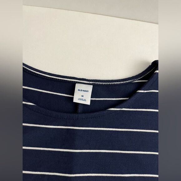 Old Navy Women’s shift Dress Striped Short Sleeve Round Neck Size M pullover - Picture 7 of 11